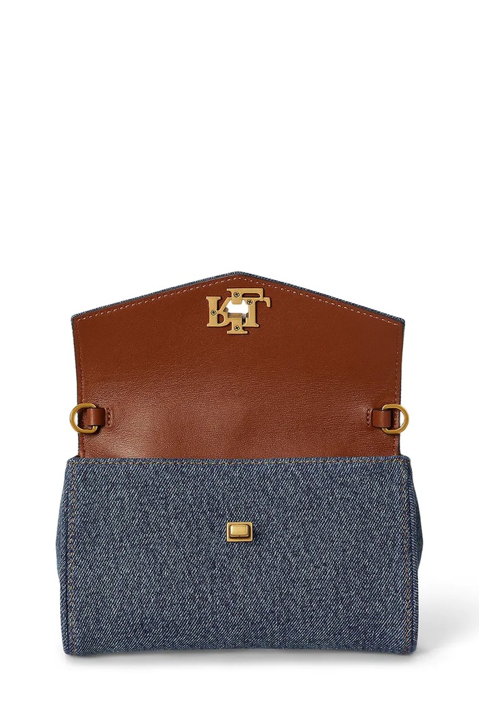 Lauren Ralph Lauren torebka crossbody damska jeansowa niebieski 432P15657