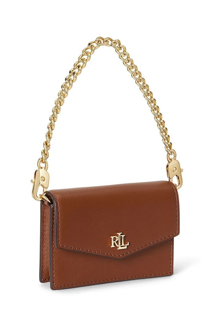 Akcesoria Lauren Ralph Lauren kopertówka damska skórzana 432P11755 brązowy