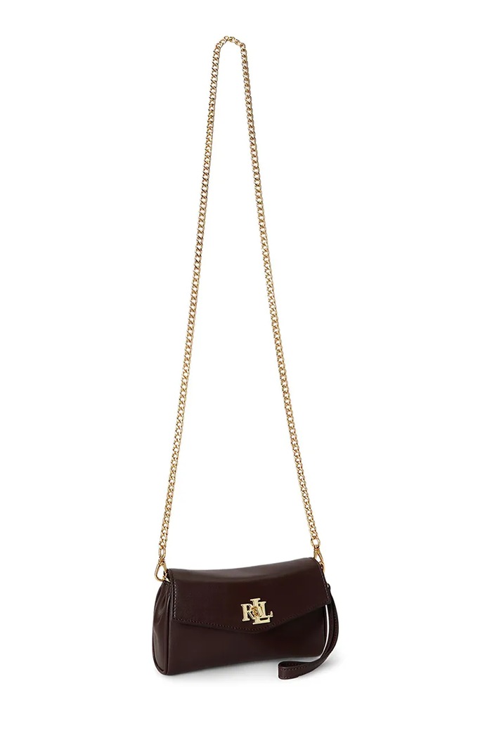 Akcesoria Lauren Ralph Lauren torebka crossbody damska skórzana 432P11743 brązowy