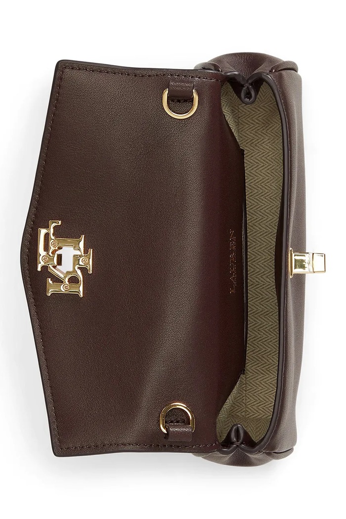 Lauren Ralph Lauren torebka crossbody damska skórzana brązowy 432P11743