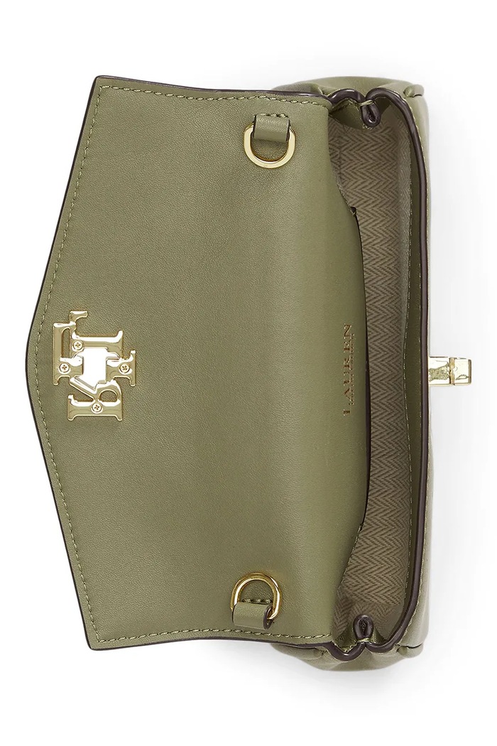 Lauren Ralph Lauren torebka crossbody damska skórzana zielony 432P11743