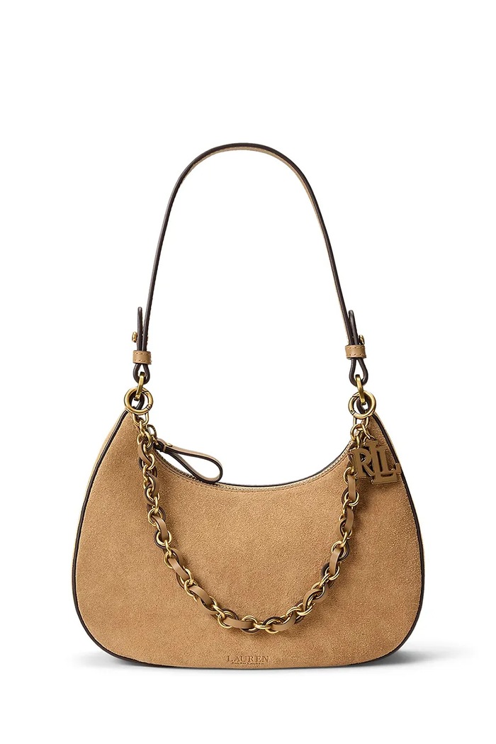 Lauren Ralph Lauren Geantă crossbody pentru femei din piele întoarsă maro 431P15639