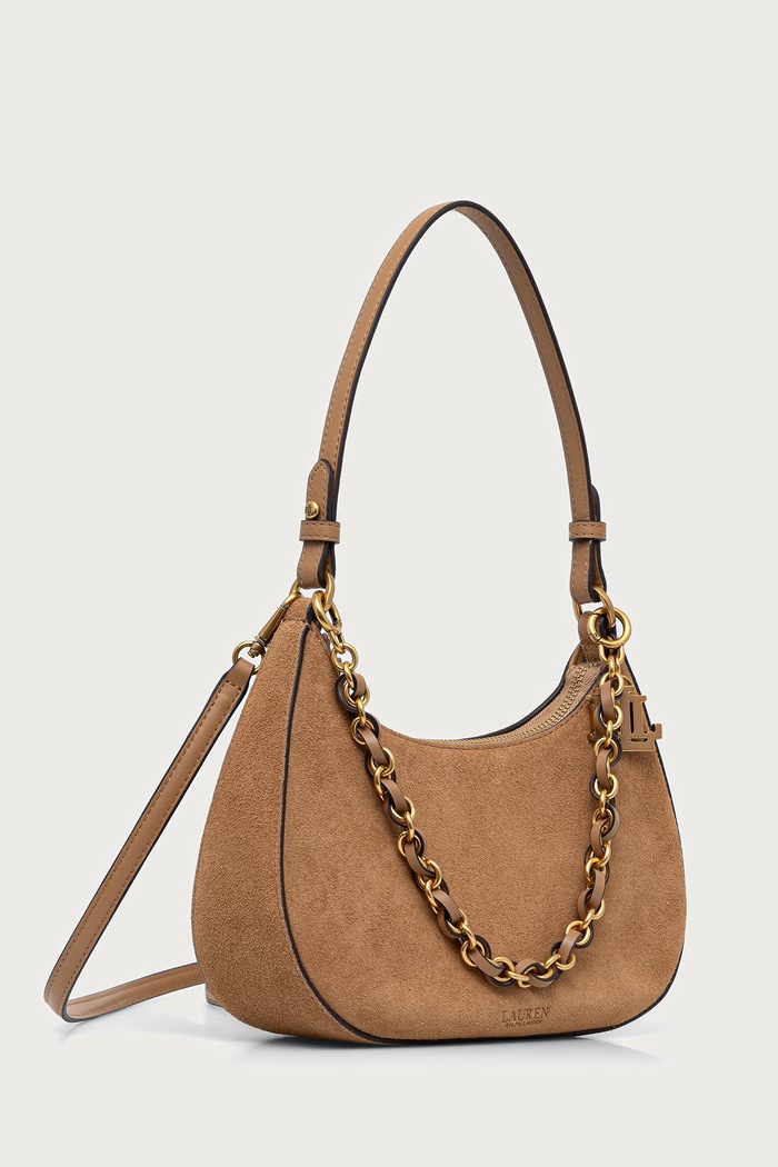 Lauren Ralph Lauren Crossbody kabelka dámska semišová 431P15639 hnedá AW26