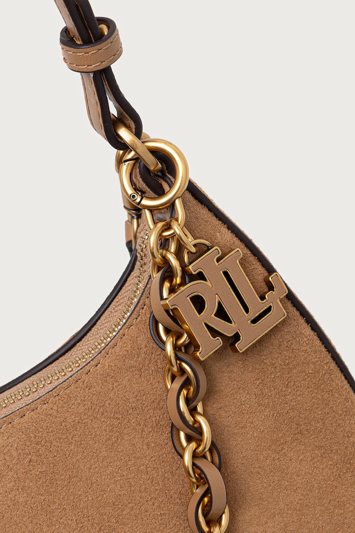 Crossbody kabelka dámska semišová Lauren Ralph Lauren 431P15639 hnedá