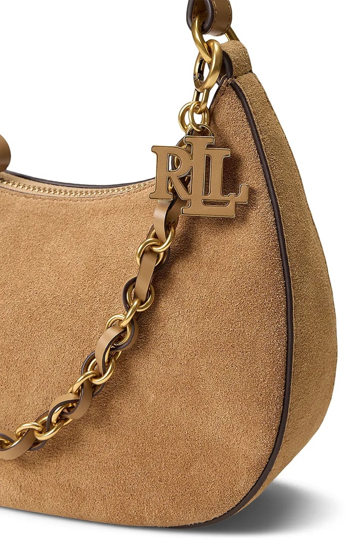 Lauren Ralph Lauren Geantă crossbody pentru femei din piele întoarsă 431P15639 maro AW26