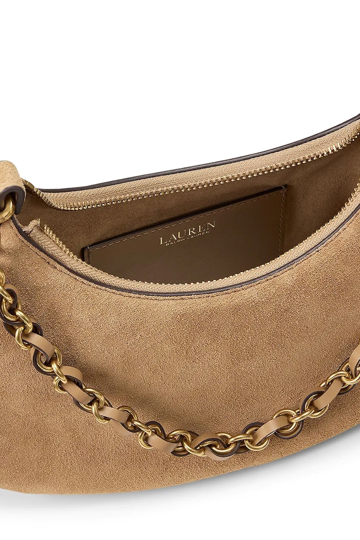 Crossbody kabelka dámska semišová Lauren Ralph Lauren hnedá 431P15639