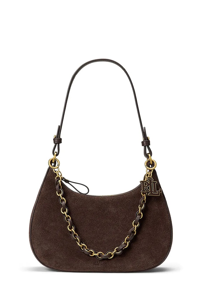 Lauren Ralph Lauren torebka crossbody damska zamszowa brązowy 431P15639