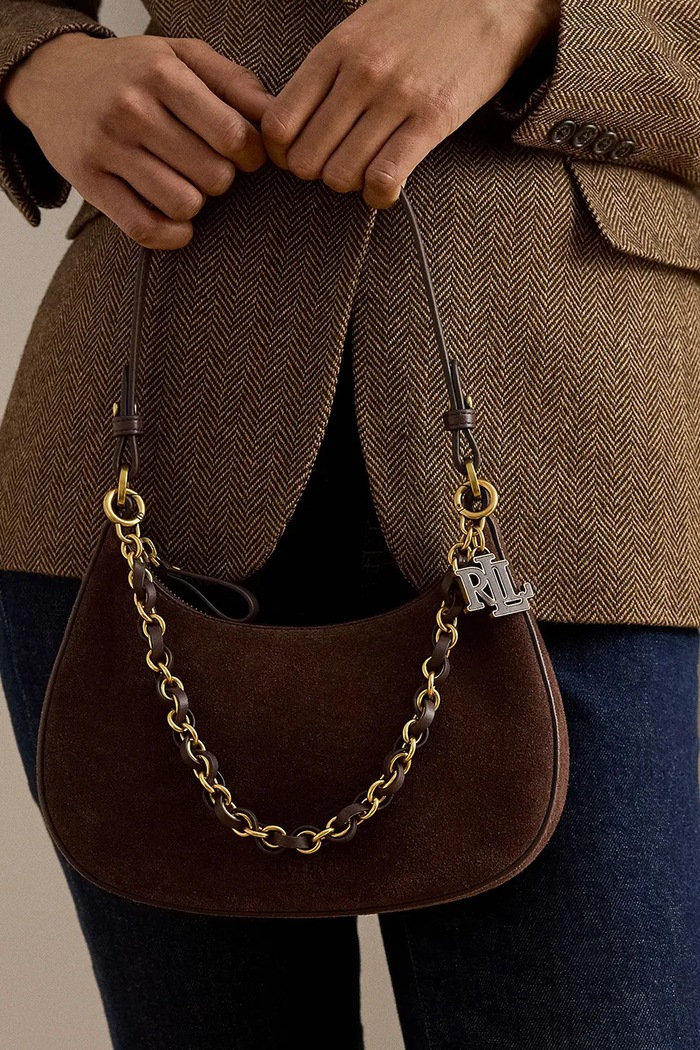 Lauren Ralph Lauren torebka crossbody damska zamszowa 431P15639