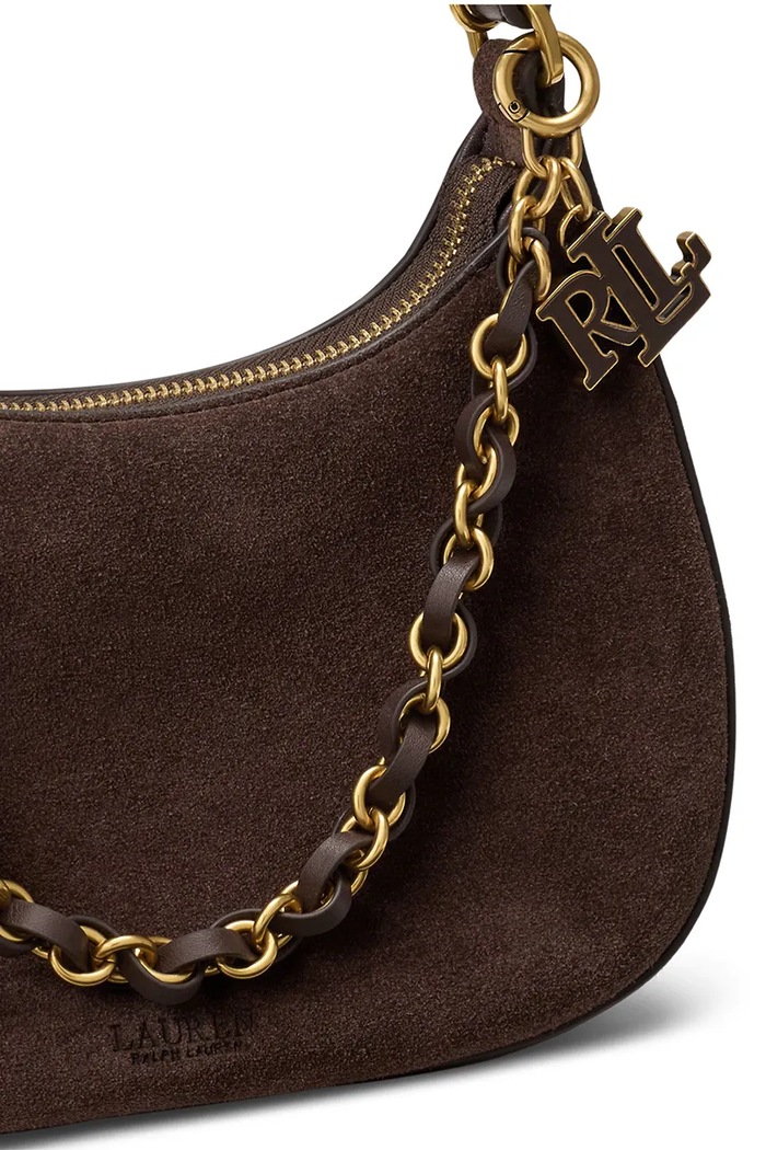 Lauren Ralph Lauren torebka crossbody damska zamszowa brązowy 431P15639