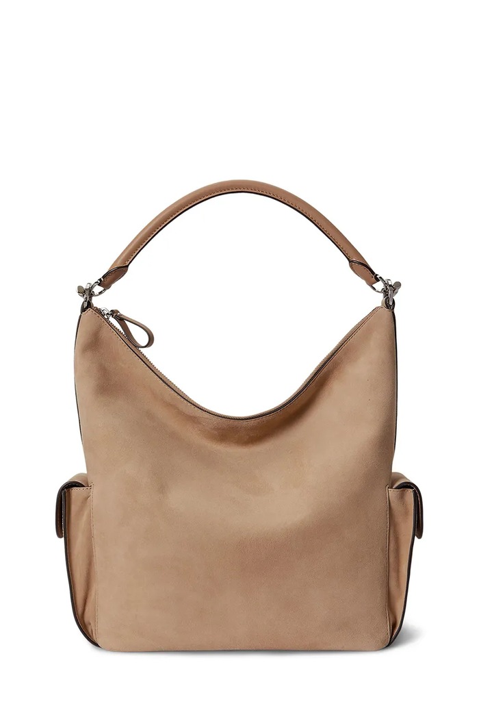 Lauren Ralph Lauren torebka tote damska zamszowa beżowy 431P15636