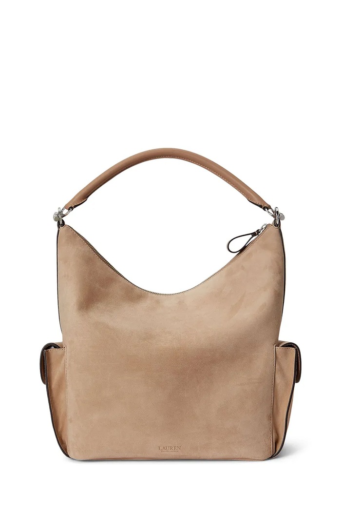 Lauren Ralph Lauren torebka tote damska zamszowa 431P15636 beżowy AW26