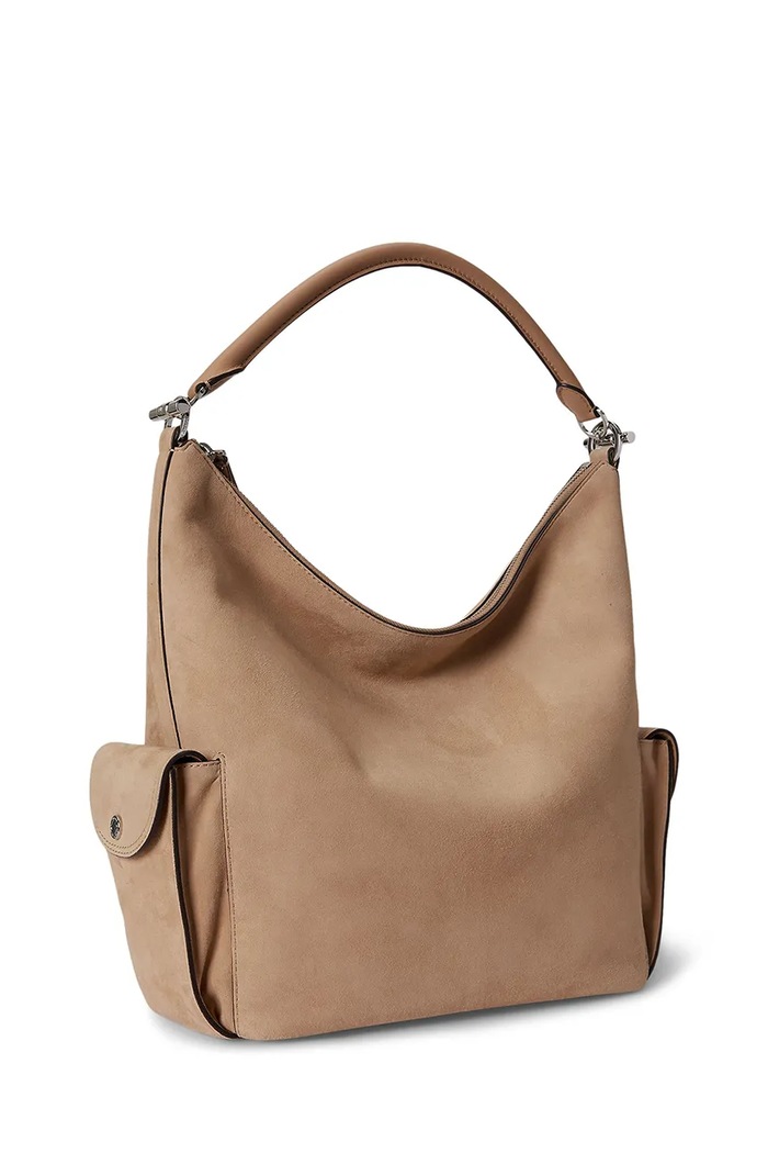Akcesoria Lauren Ralph Lauren torebka tote damska zamszowa 431P15636 beżowy