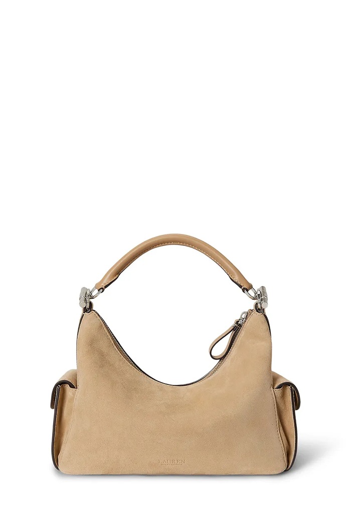 Lauren Ralph Lauren torebka hobo damska zamszowa 431P11778 beżowy AW26