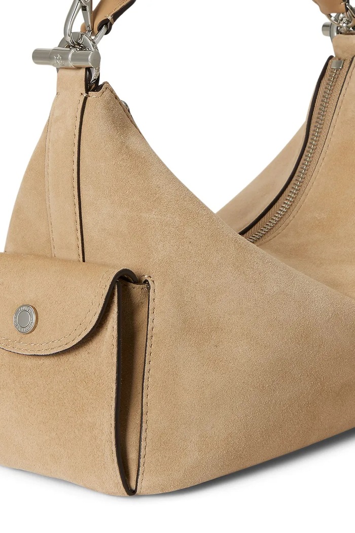Lauren Ralph Lauren torebka hobo damska zamszowa 431P11778 beżowy