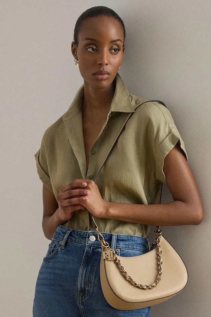 Lauren Ralph Lauren torebka hobo damska skórzana 431P11747