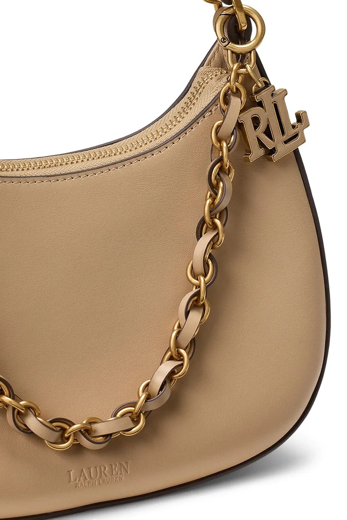 Lauren Ralph Lauren torebka hobo damska skórzana 431P11747 beżowy