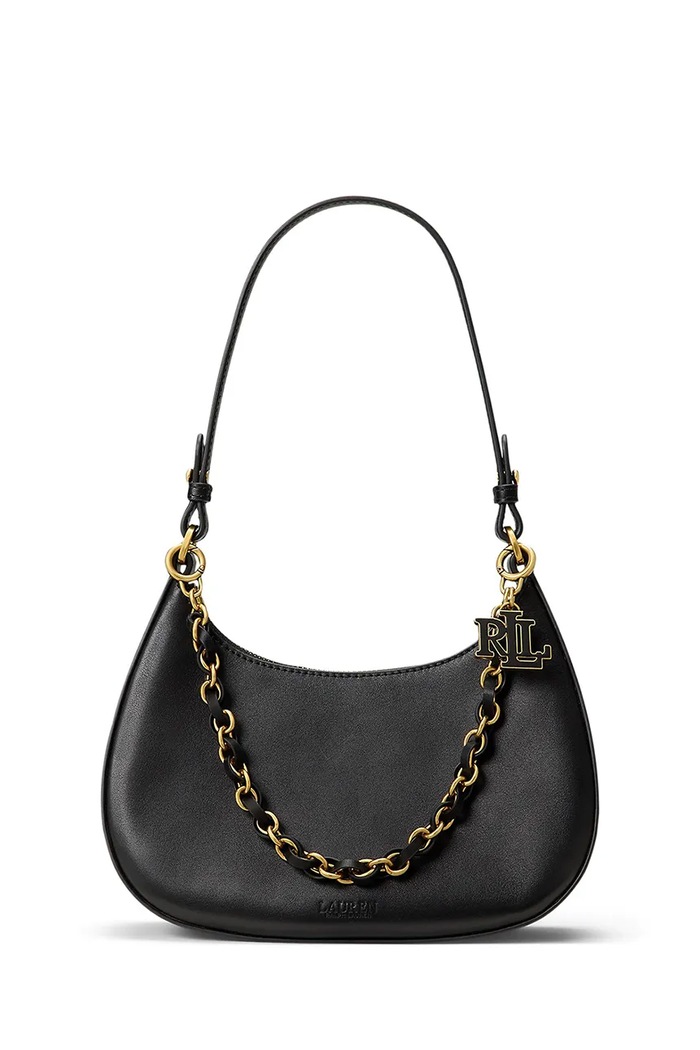 Lauren Ralph Lauren torebka hobo damska skórzana czarny 431P11747