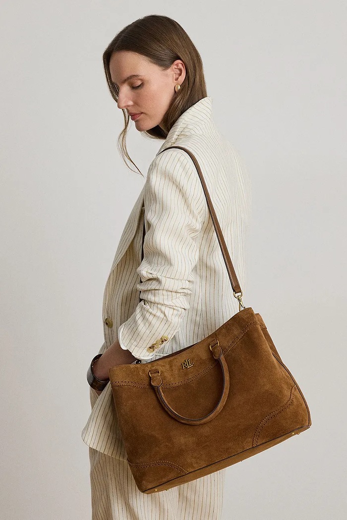 Lauren Ralph Lauren torebka shopper damska zamszowa 431P15645
