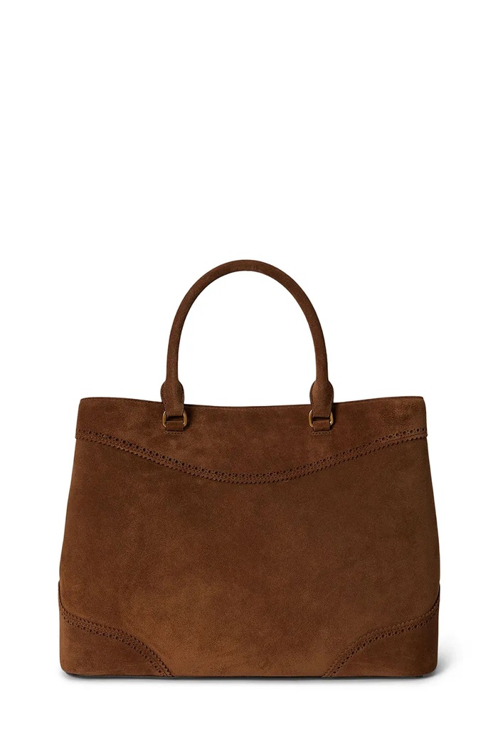 Lauren Ralph Lauren torebka shopper damska zamszowa 431P15645 brązowy AW26