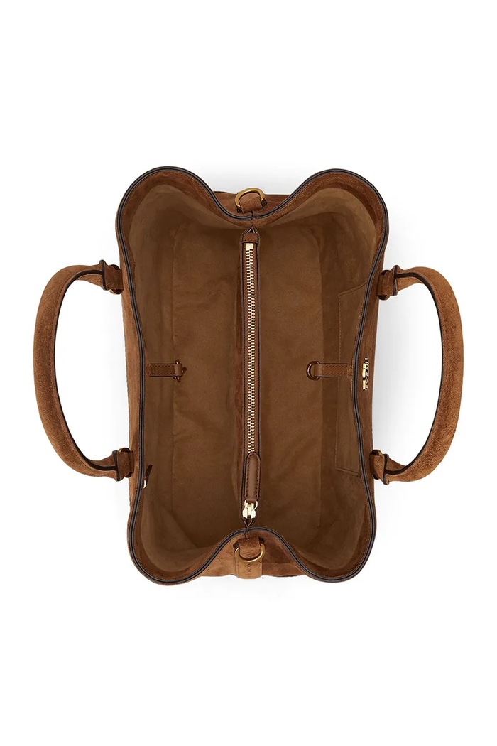 Lauren Ralph Lauren torebka shopper damska zamszowa brązowy 431P15645
