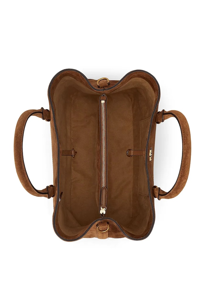 Lauren Ralph Lauren torebka shopper damska zamszowa brązowy 431P15645