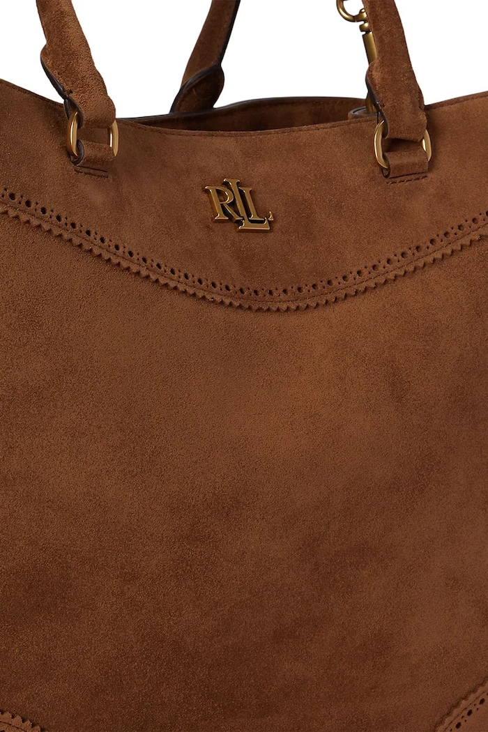 Lauren Ralph Lauren torebka shopper damska zamszowa 431P15645 brązowy