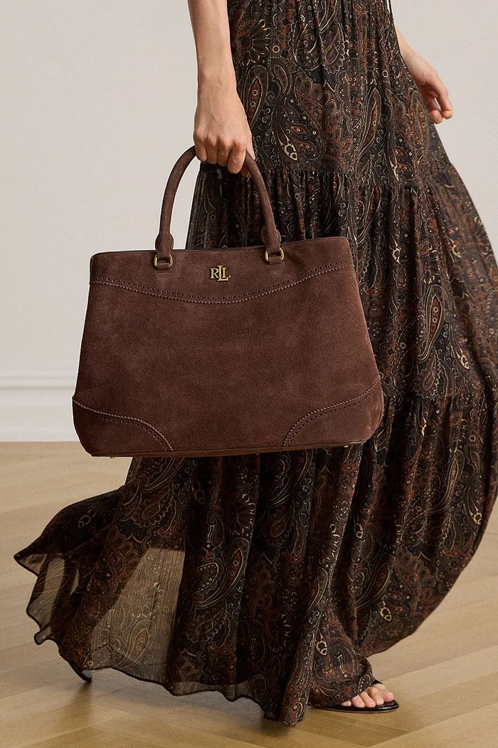 Lauren Ralph Lauren torebka shopper damska zamszowa 431P15645