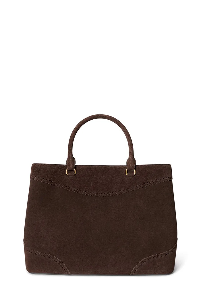 Lauren Ralph Lauren torebka shopper damska zamszowa 431P15645 brązowy AW26