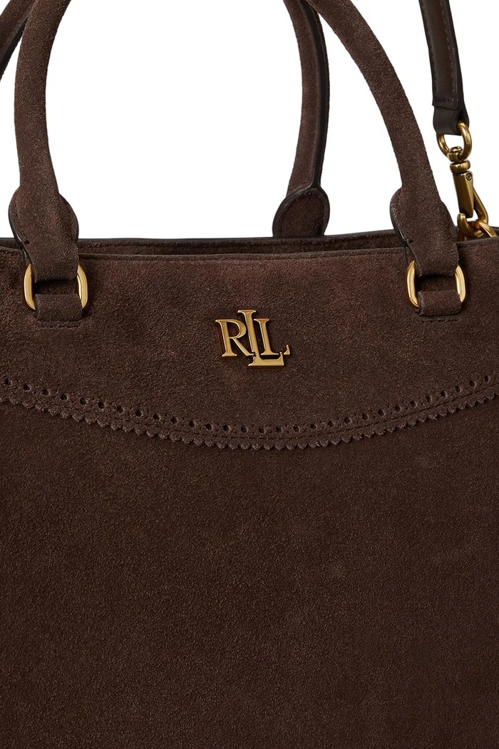 Lauren Ralph Lauren torebka shopper damska zamszowa 431P15645 brązowy