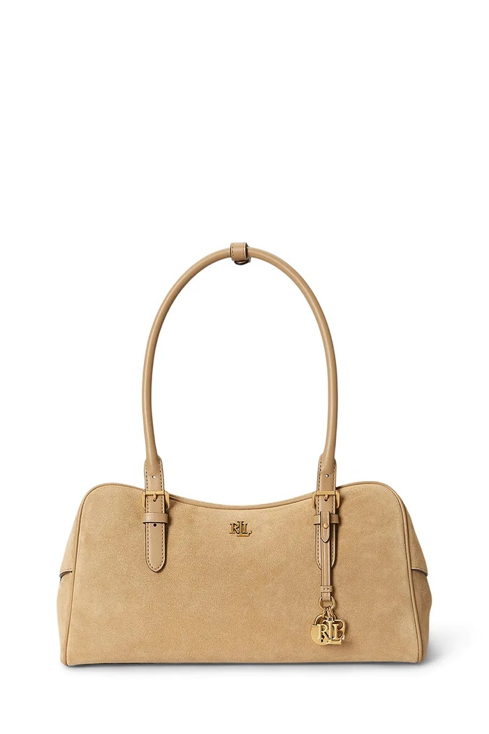 Lauren Ralph Lauren torebka bagietka damska zamszowa beżowy 431P15643
