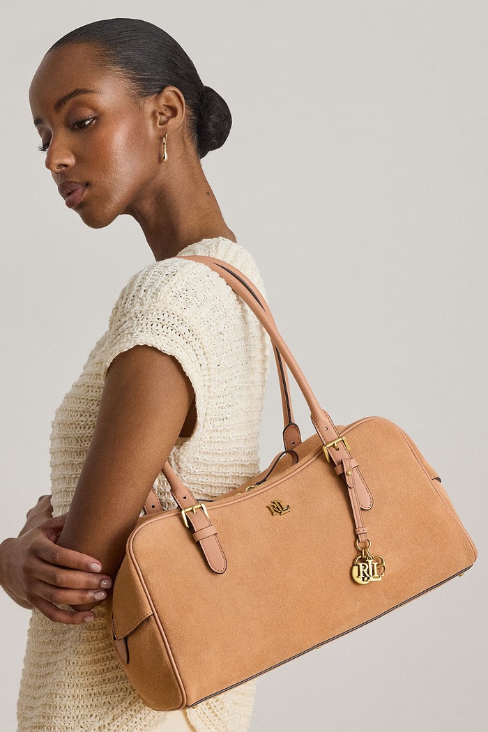 Lauren Ralph Lauren Torebka bagietka damska zamszowa 431P15643