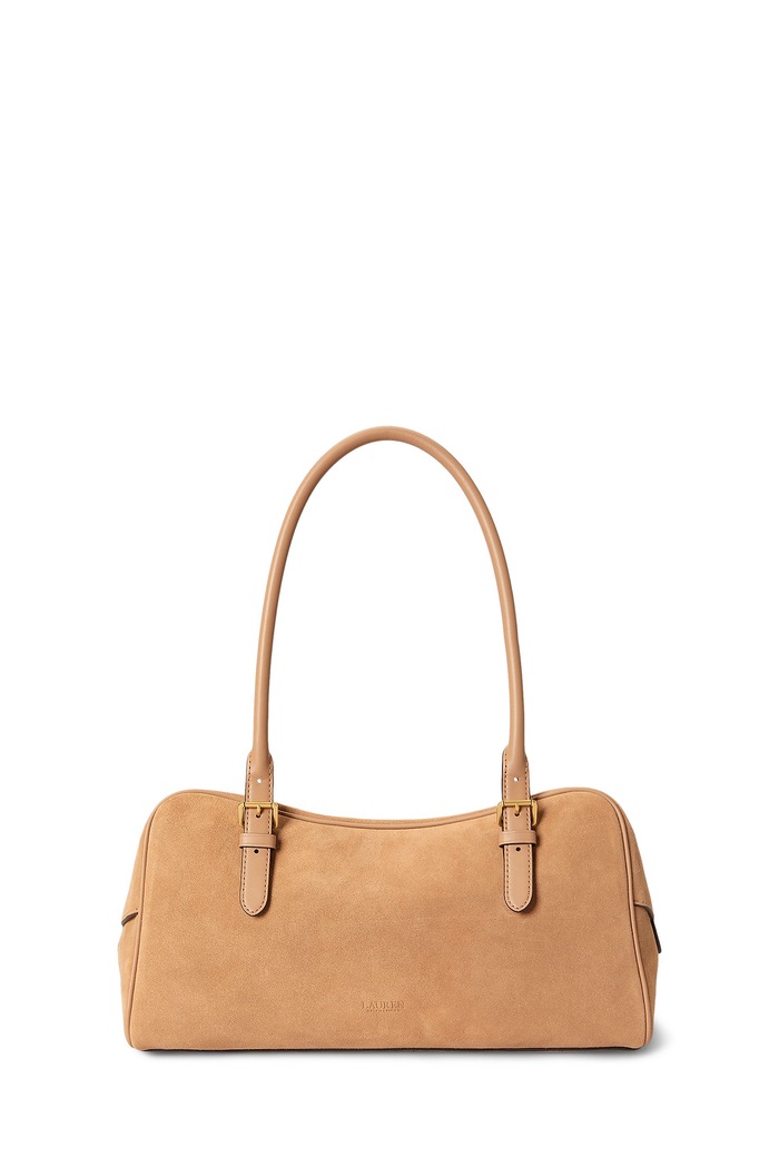 Lauren Ralph Lauren Torebka bagietka damska zamszowa 431P15643 różowy AW26