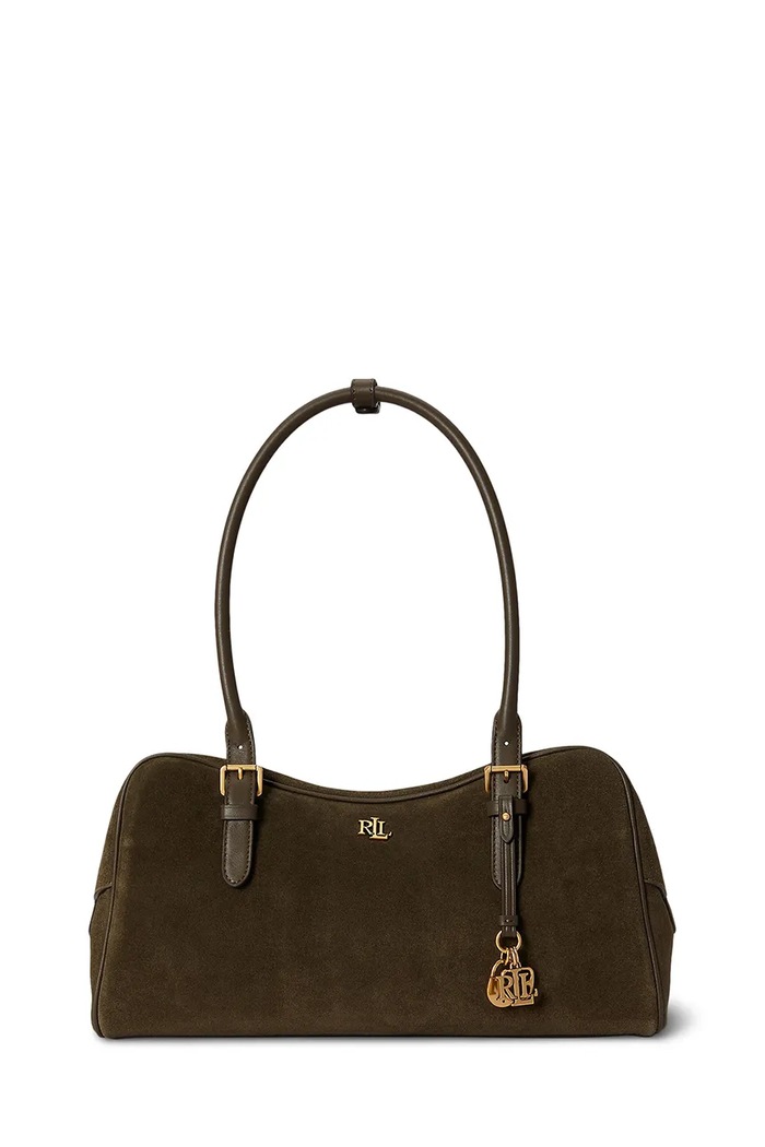 Lauren Ralph Lauren torebka bagietka damska zamszowa zielony 431P15643