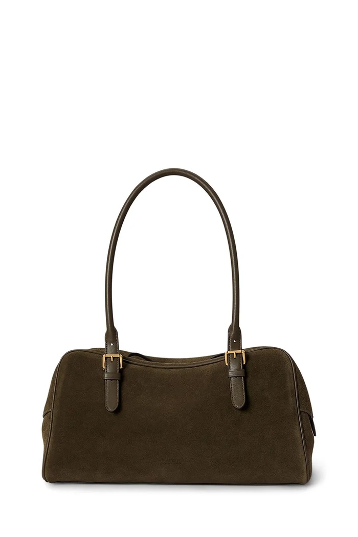 Lauren Ralph Lauren torebka bagietka damska zamszowa 431P15643 zielony AW26