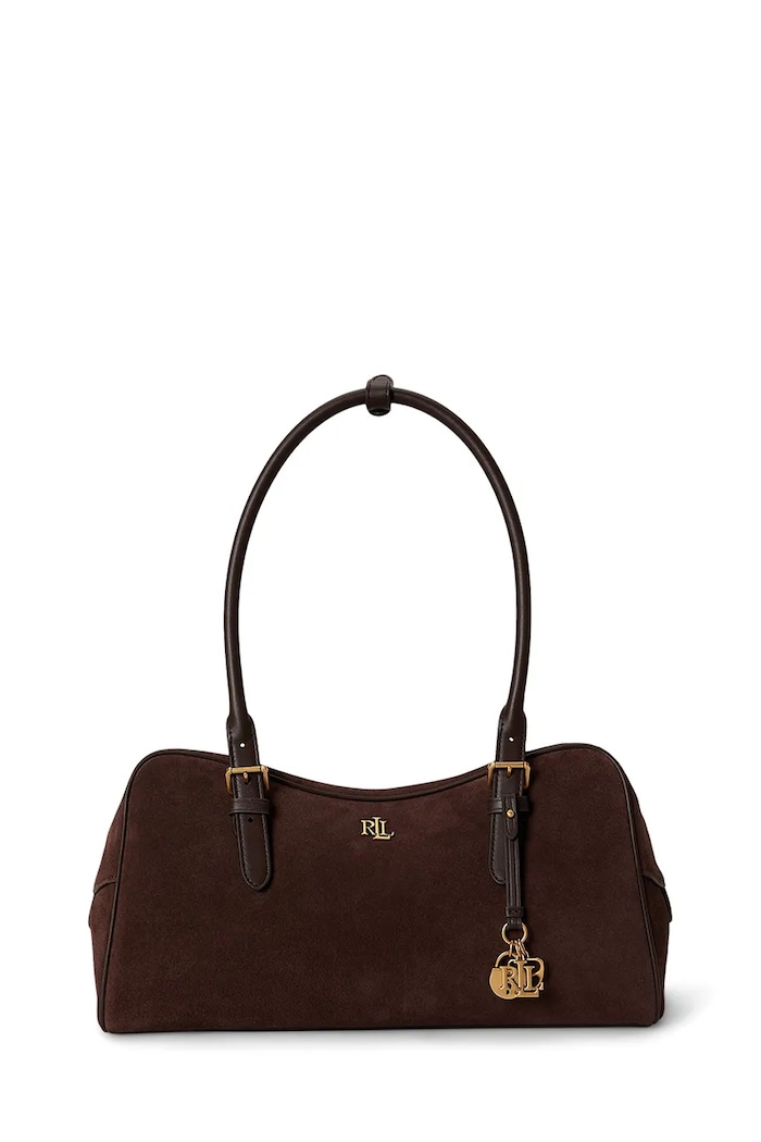 Lauren Ralph Lauren torebka bagietka damska zamszowa brązowy 431P15643