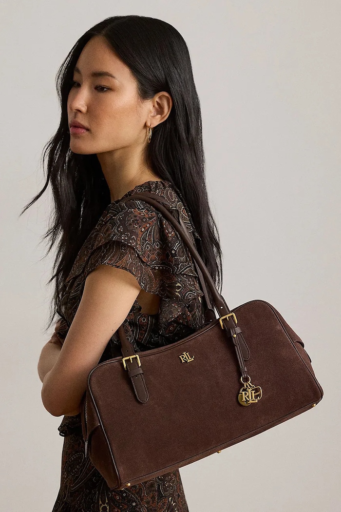 Lauren Ralph Lauren torebka bagietka damska zamszowa 431P15643