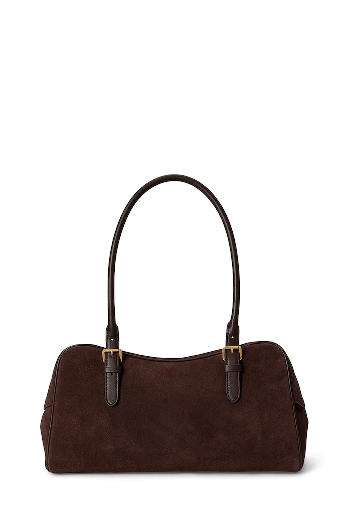 Lauren Ralph Lauren torebka bagietka damska zamszowa 431P15643 brązowy AW26