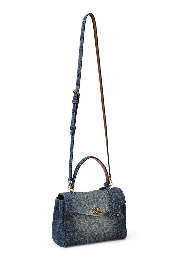 Akcesoria Lauren Ralph Lauren torebka crossbody damska jeansowa 431P15613 niebieski