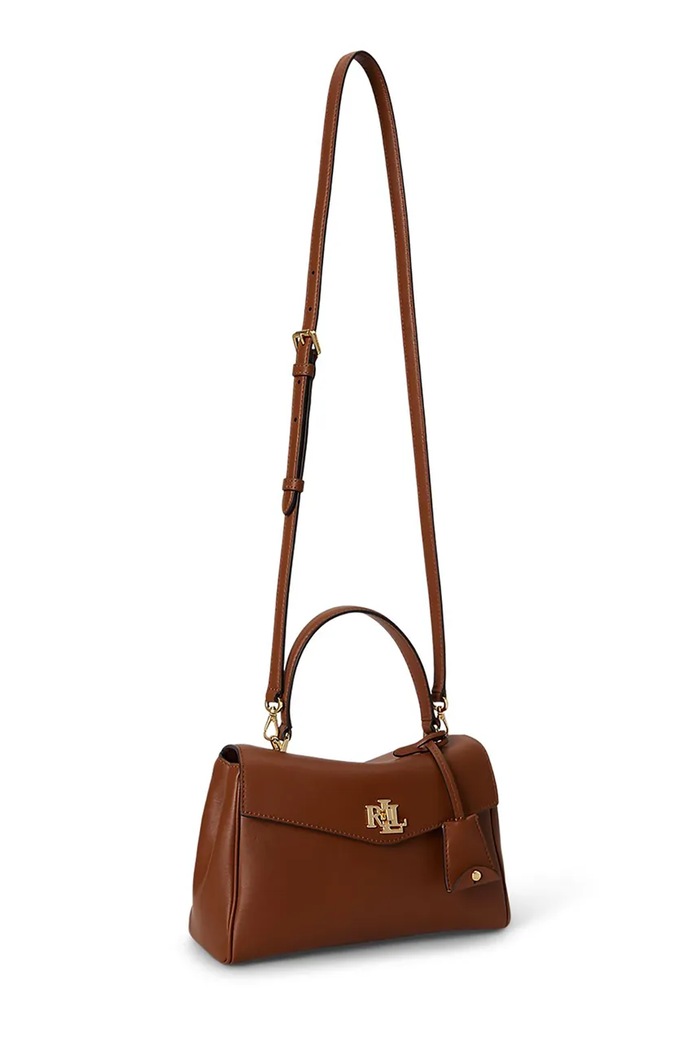 Akcesoria Lauren Ralph Lauren Torebka crossbody damska skórzana 431P15611 brązowy