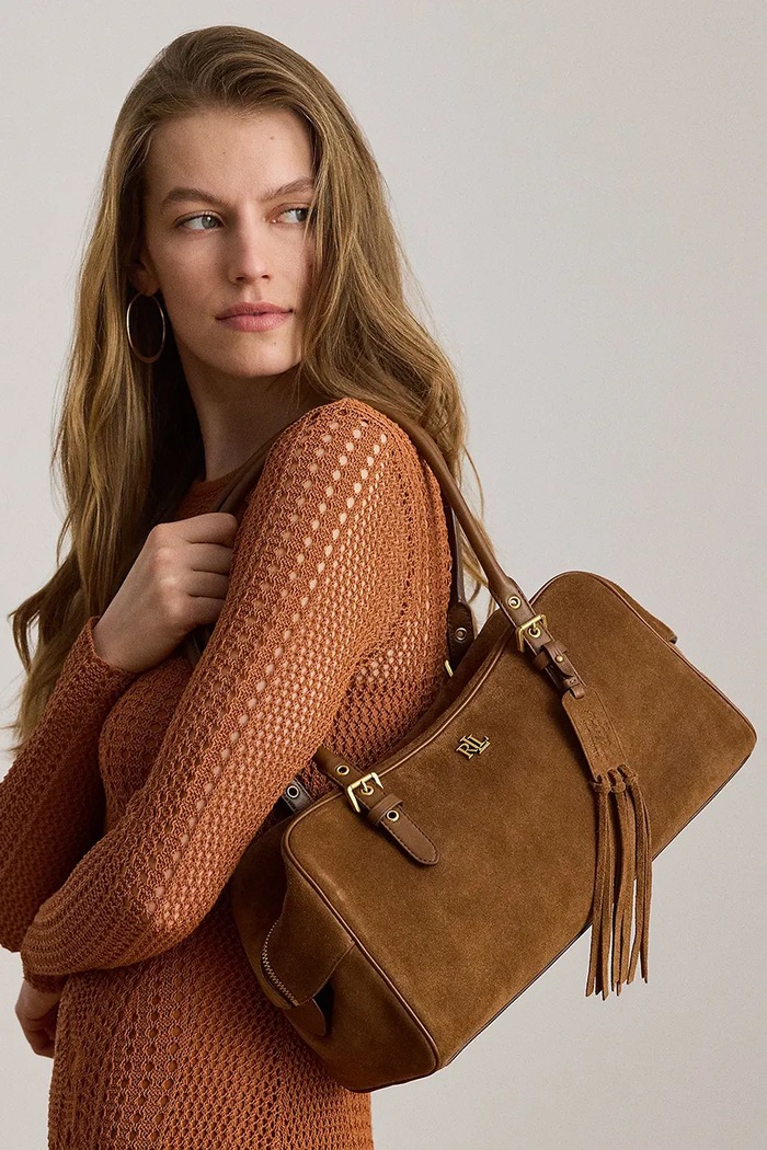 Lauren Ralph Lauren torebka shopper damska zamszowa 431P11777
