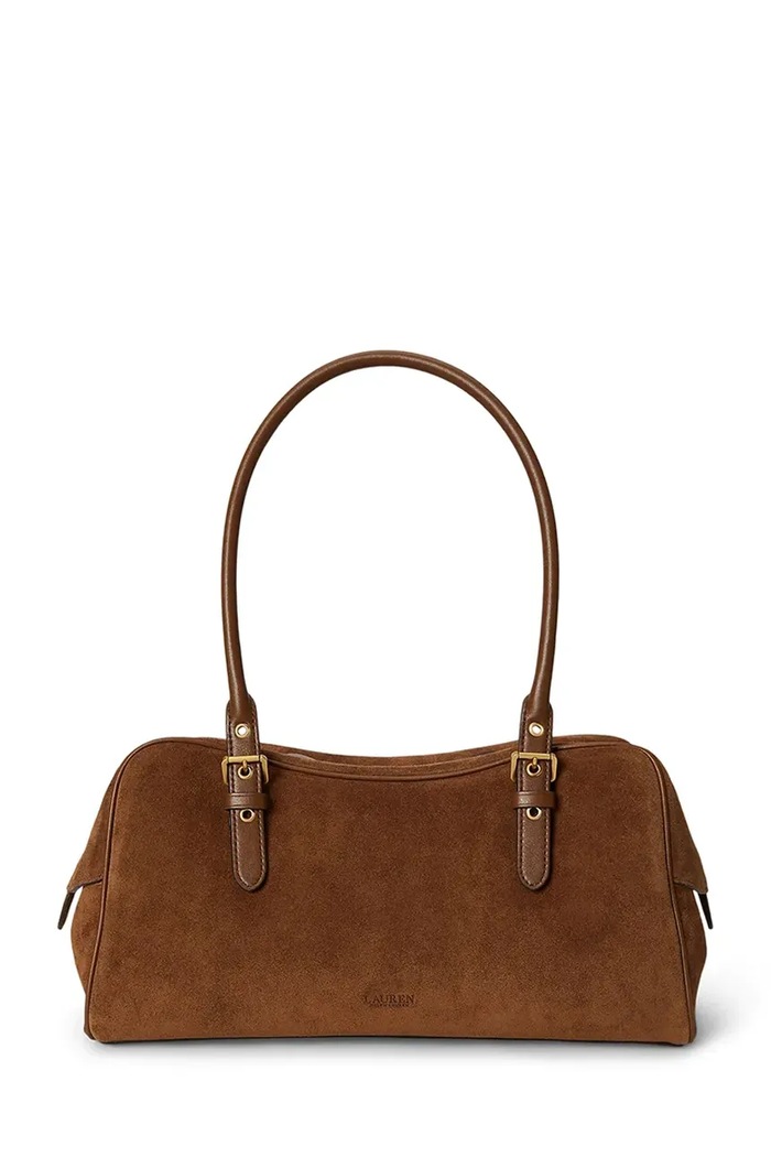 Lauren Ralph Lauren torebka shopper damska zamszowa 431P11777 brązowy AW26