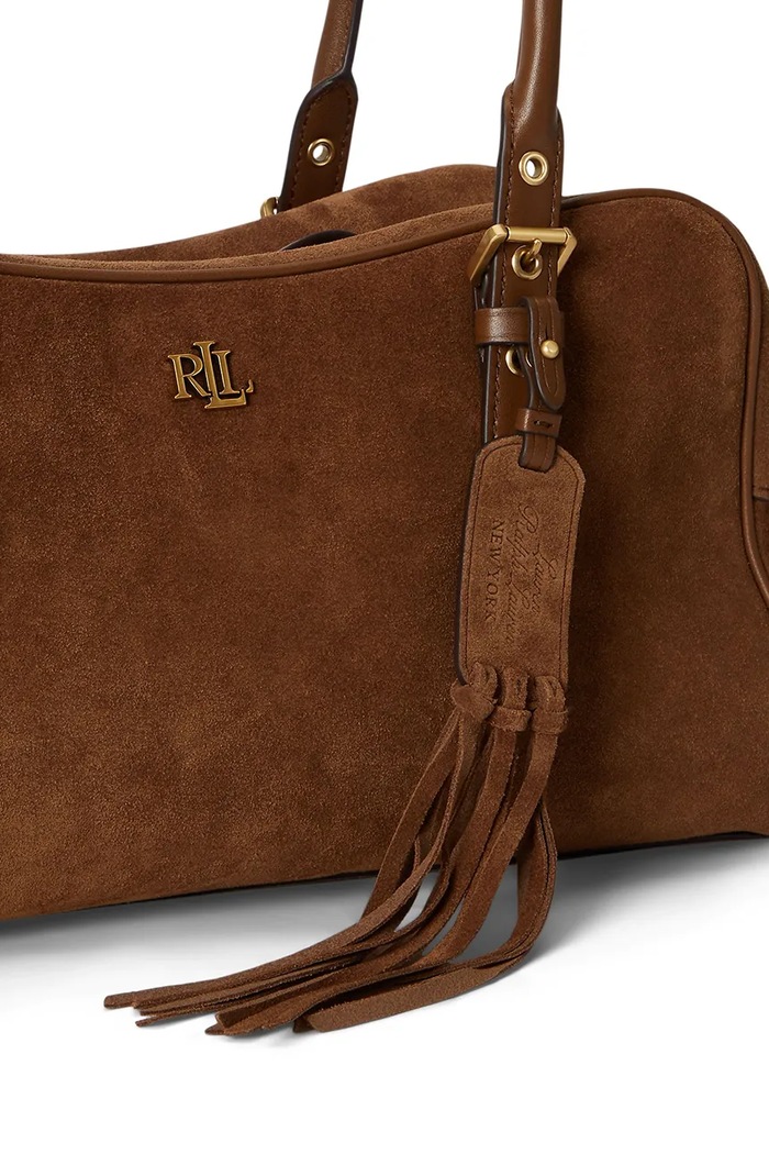 Lauren Ralph Lauren torebka shopper damska zamszowa 431P11777 brązowy