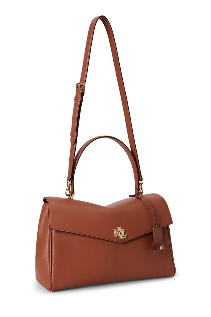 Lauren Ralph Lauren torebka damska skórzana 431P11738 brązowy AW26