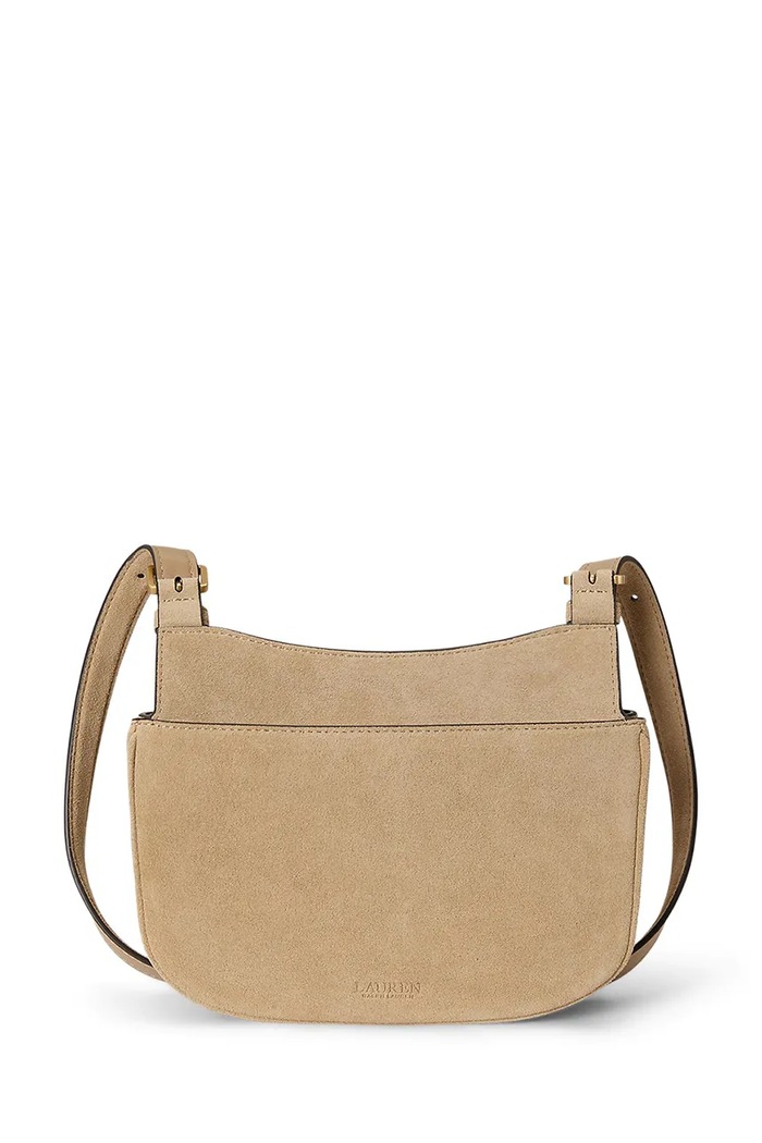 Lauren Ralph Lauren torebka crossbody damska zamszowa 431P15642 beżowy AW26