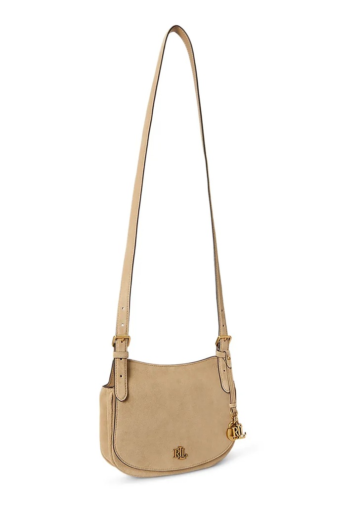 Akcesoria Lauren Ralph Lauren torebka crossbody damska zamszowa 431P15642 beżowy