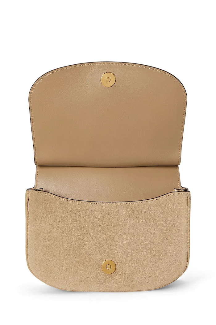 Lauren Ralph Lauren torebka crossbody damska zamszowa beżowy 431P15642
