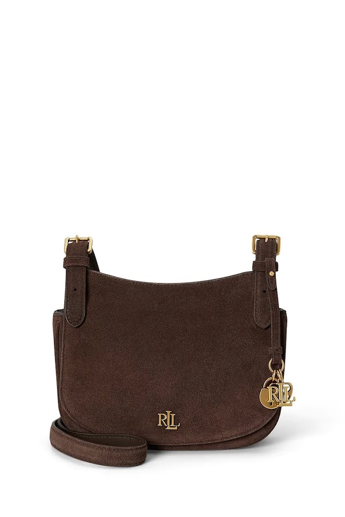 Lauren Ralph Lauren torebka crossbody damska zamszowa brązowy 431P15642