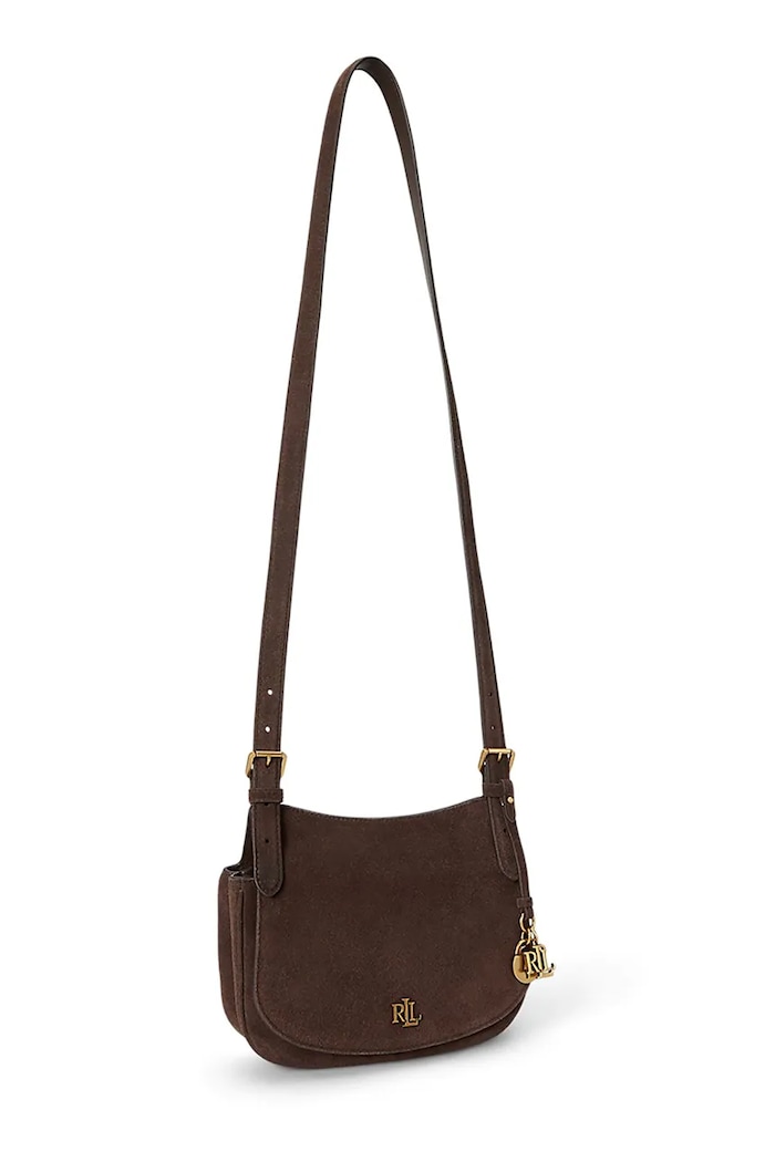 Akcesoria Lauren Ralph Lauren torebka crossbody damska zamszowa 431P15642 brązowy