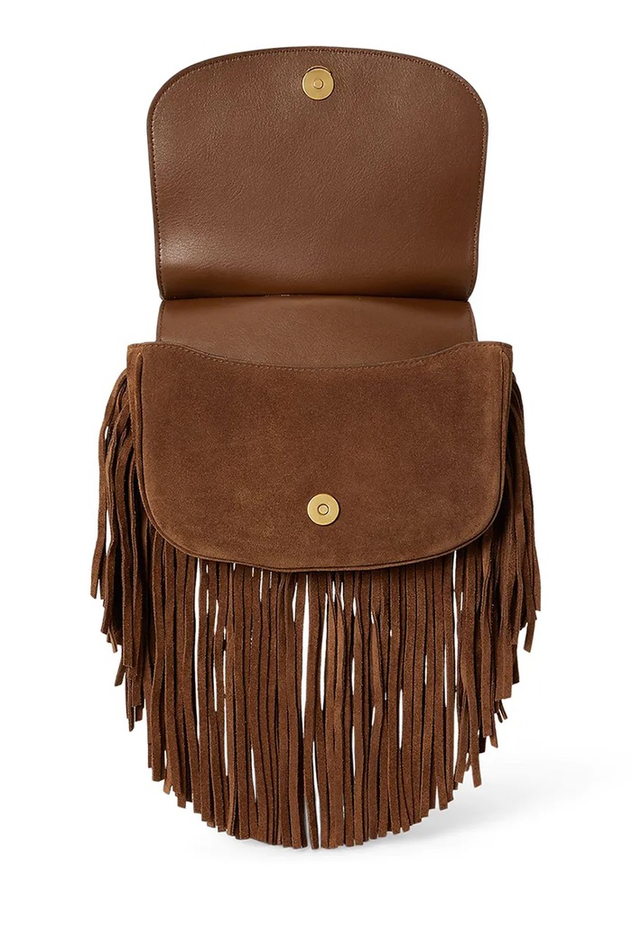 Lauren Ralph Lauren torebka crossbody damska zamszowa brązowy 431P11793