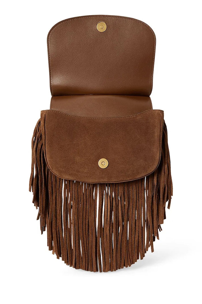 Lauren Ralph Lauren torebka crossbody damska zamszowa brązowy 431P11793